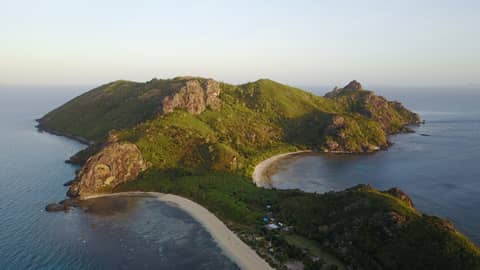 Kuata island in yasawa islands group fiji from air